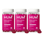 HUM Hair Strong Gummies Biotin, Zinc & Vitamin B12, Hair Growth, 60 Count | Folic Acid, Fo-Ti Root Extract, Biotin & Zinc, Vegan Strawberry Gummies, 3-Month Supply, Non-GMO