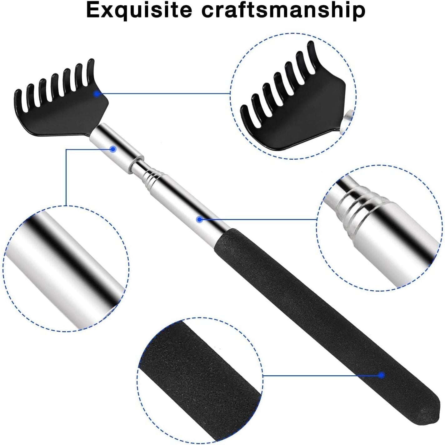 Buy now 2 Pack Portable Extendable Back Scratcher, Stainless Steel Telescoping Back Scratcher with Beautiful Present Packaging at indiglob india