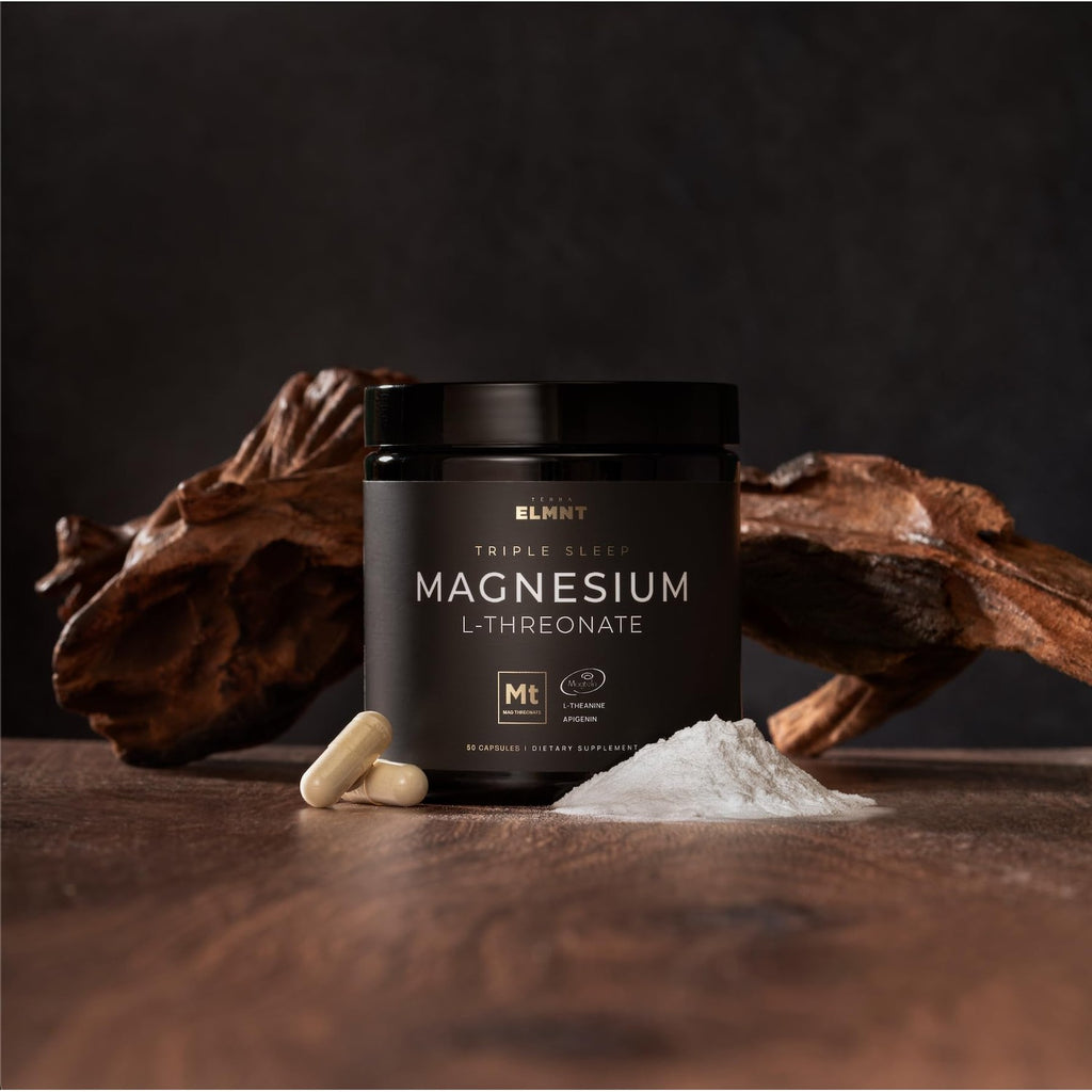 Triple Sleep Magnesium L-Threonate w. Apigenin, Theanine & Magtein Magnesium L Threonate - High Absorption Magnesium Supplement Capsules for Men and Women Magnesium Powder Pills