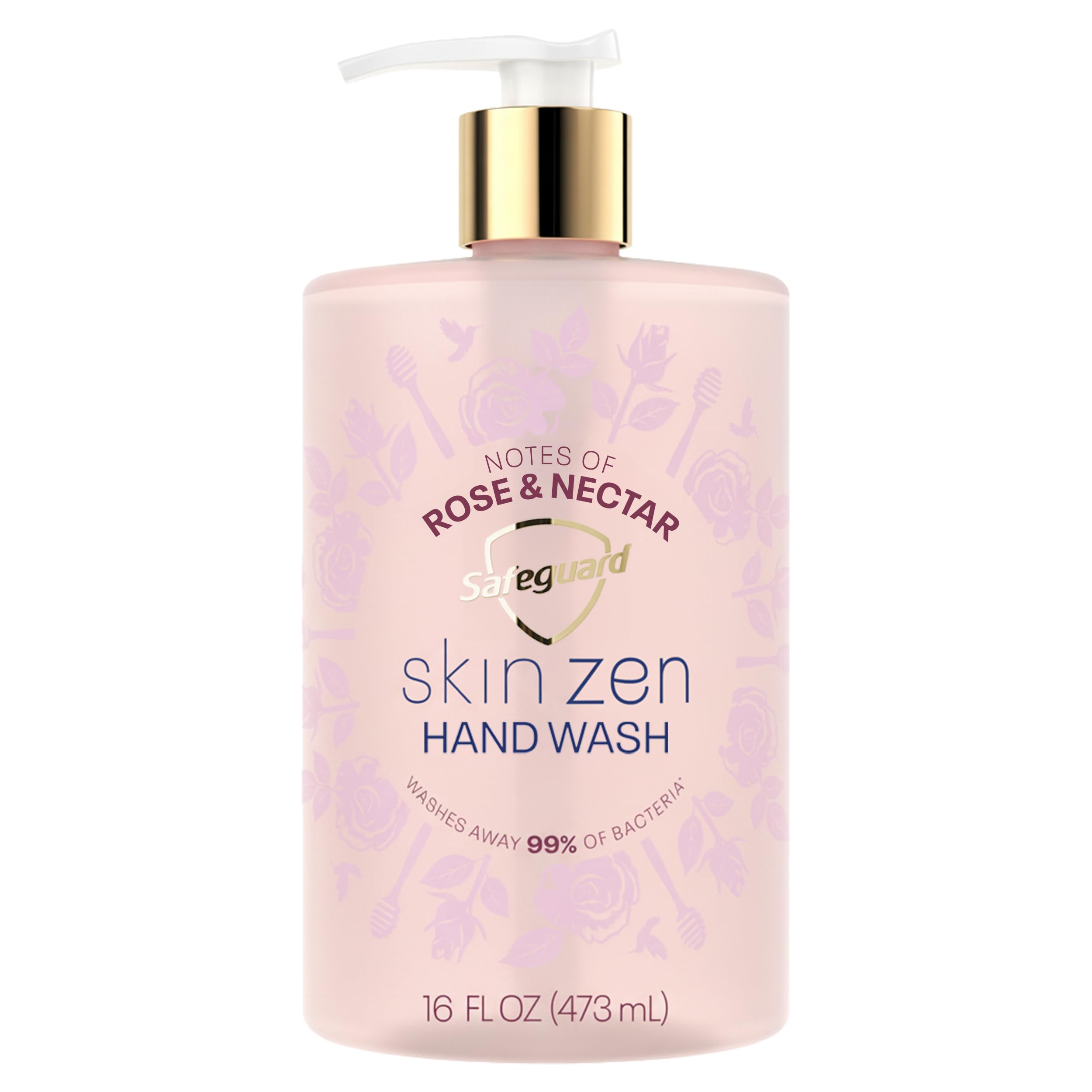 Safeguard Liquid Hand Soap, Skin Zen, Washes Away 99% Bacteria, Made with Natural Moisturizers & 2X Skin Conditioners, Safeguarding Families, PH Balanced Formula, Vanilla & Cashmere Scent, 16 oz