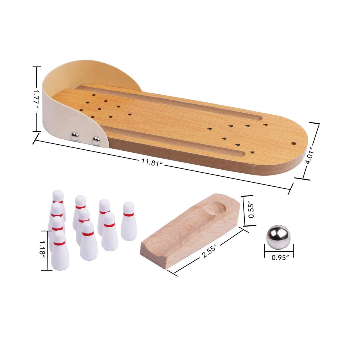 Table Top Mini Bowling Game Set-Tabletop Wooden Board Mini Arcade Desktop Tiny Bowling Shooting Alley Office Desk Stress Relief Gadgets Small Finger Toys Fun Gag Gifts for MenWomen Kids Teens Boys