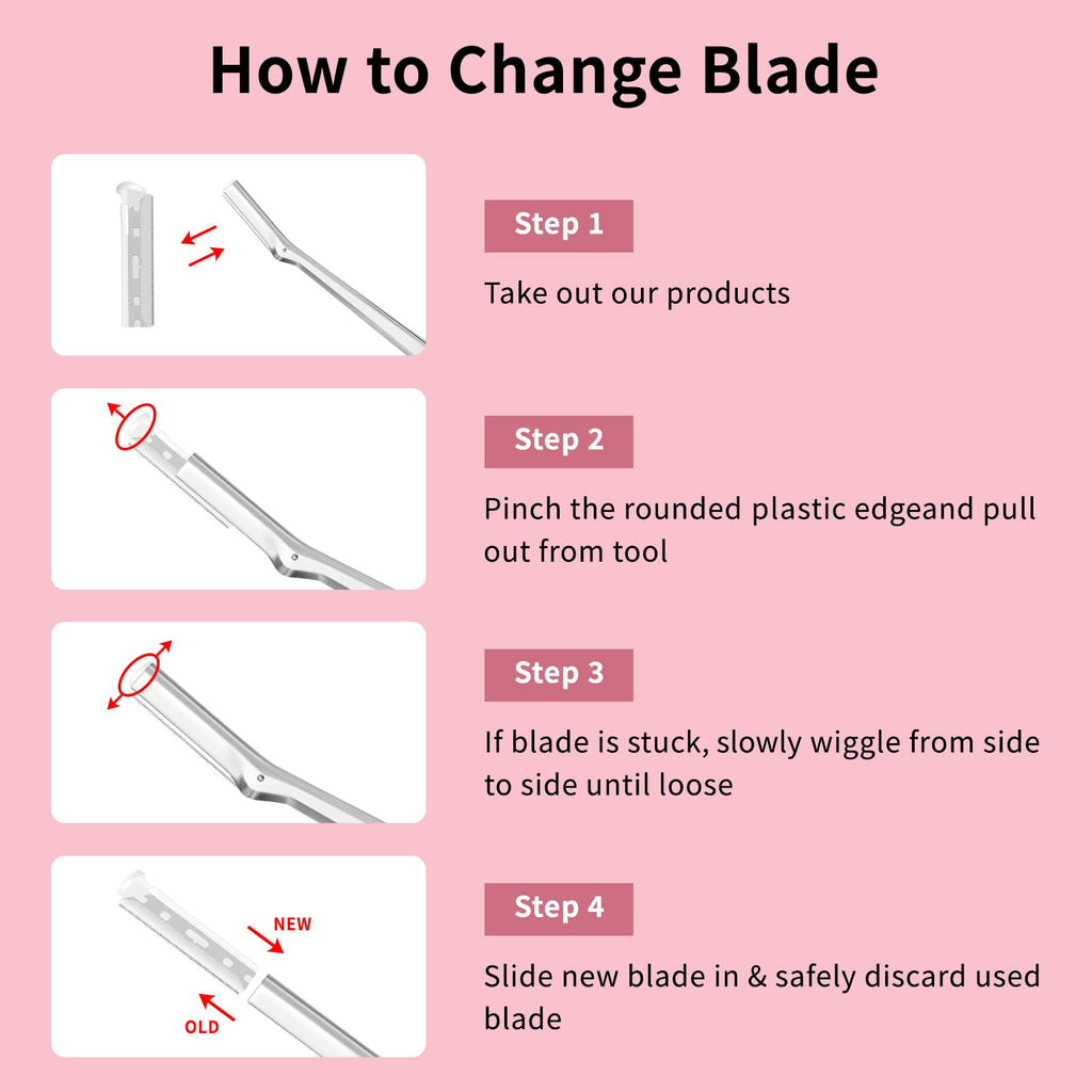 Razor Replacement Blades Compatible with Tweezerman Facial Razor Refills