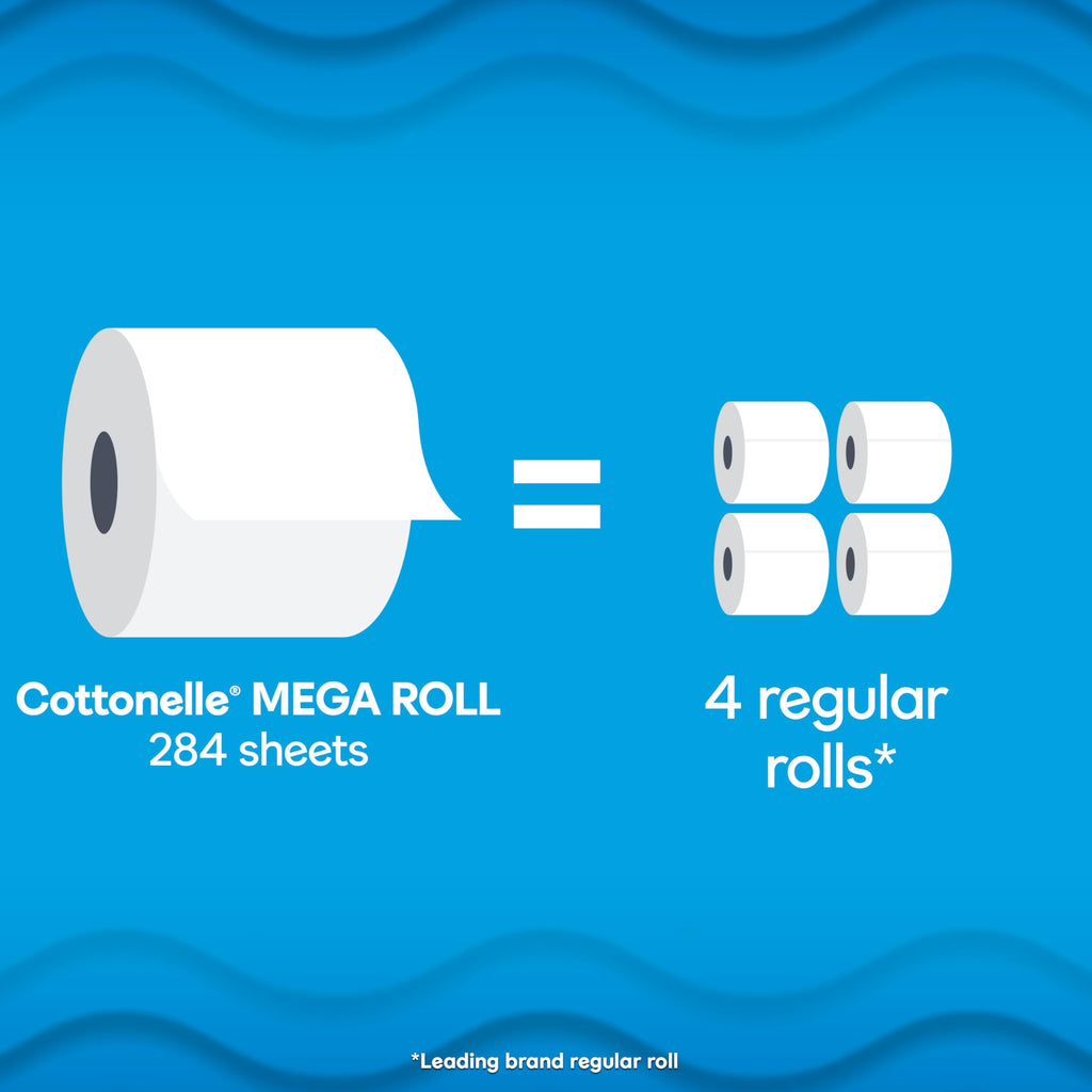 Cottonelle Ultra Clean Toilet Paper, 18 Mega Rolls = 72 Regular Rolls, Packaging May Vary