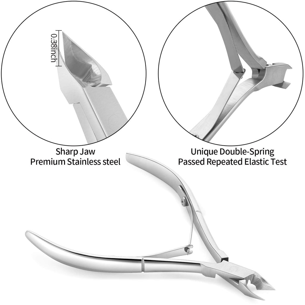 Buy now YINYIN Professional Stainless Steel Nippers, Cutter Clippers, Cuticle Remover, Trimmer with Pusher, Pedicure Manicure Tools for Fingernails and Toenails, Sliver at indiglob india