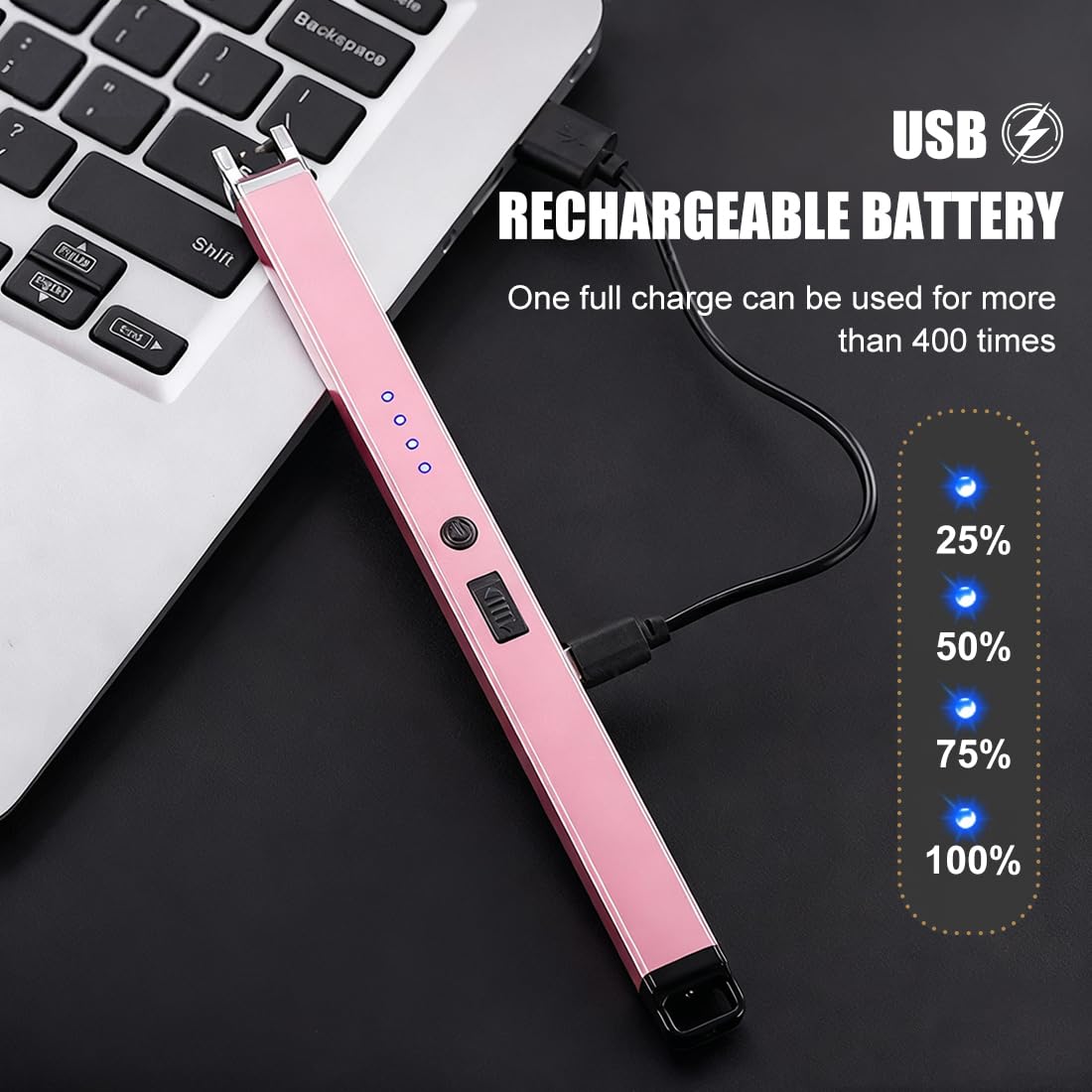 Electric Candle Lighter 2 Pack USB Rechargeable Lighters Plasma Arc Lighter