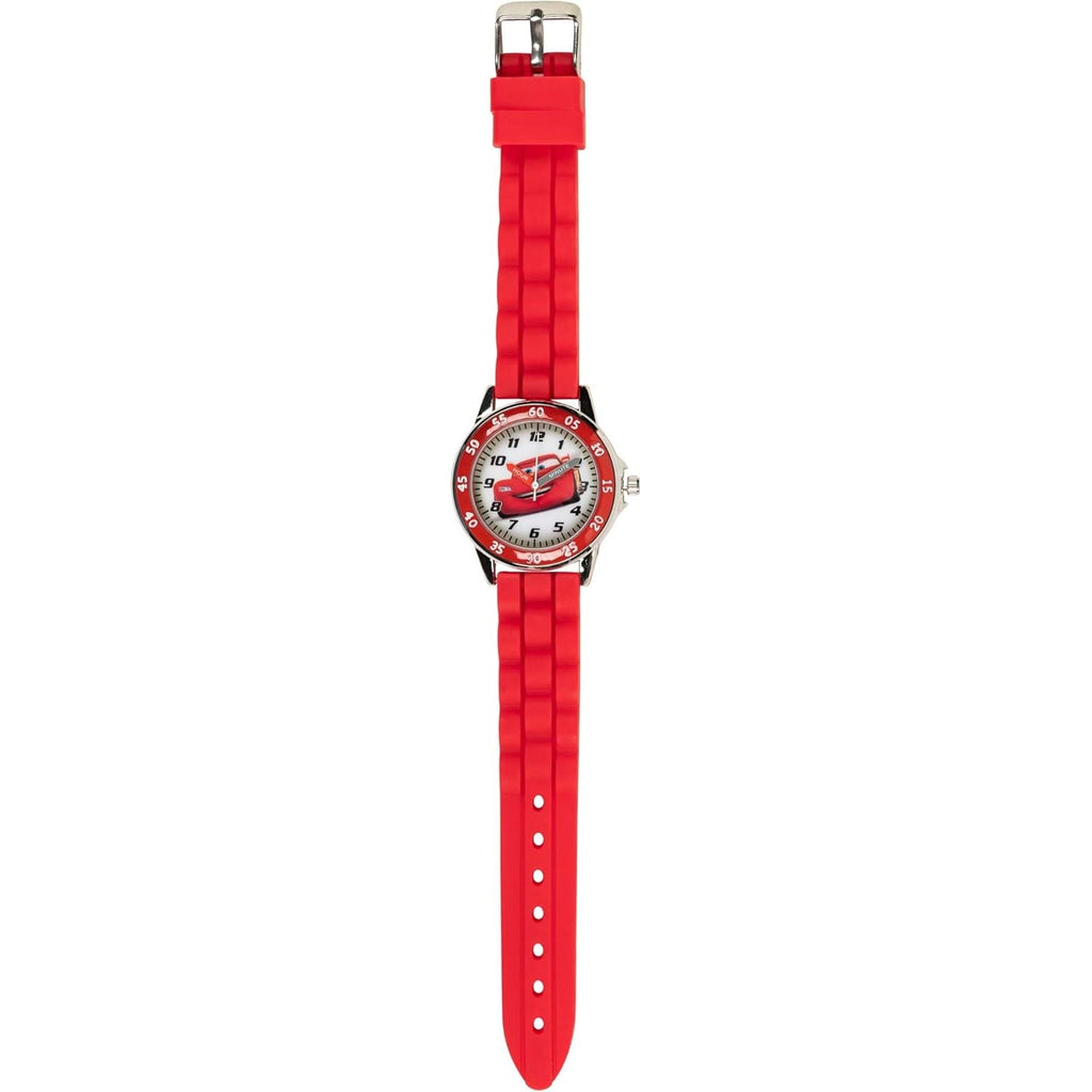 Buy now Disney Pixar Cars Kids' Time-Teaching Watch – Lightning McQueen Design with Red Silicone Strap, Easy-to-Read Dial, and Adjustable Fit for Wrists 5.5" to 8" at indiglob india