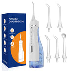 Water flossers for Teeth Pick, Portable Oral Irrigator Dental with 4 Modes 5 Jet Tips, IPX7 Rechargeable Water Tooth Flosser for Braces Sensitive Gum Care，300ml Tank for Home Travel Use