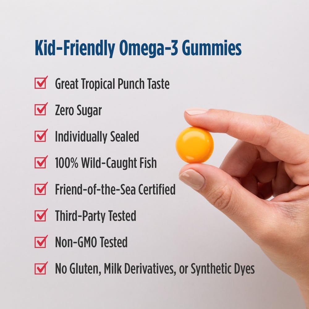 Nordic Naturals Zero Sugar Children’s DHA Gummies, Tropical Punch - 30 Count