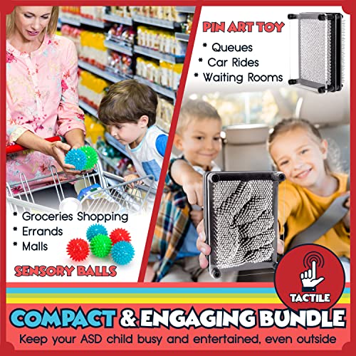 Buy now Autism & Prosperity Kids Highly-Tactile Stimming Alternative Bundle for Autistic Children â€“ ASD Child Boys Girls Teens - Calming Pin Art & Spiky Balls - Sensory Stimulation Toys Product Tool Item at indiglob india