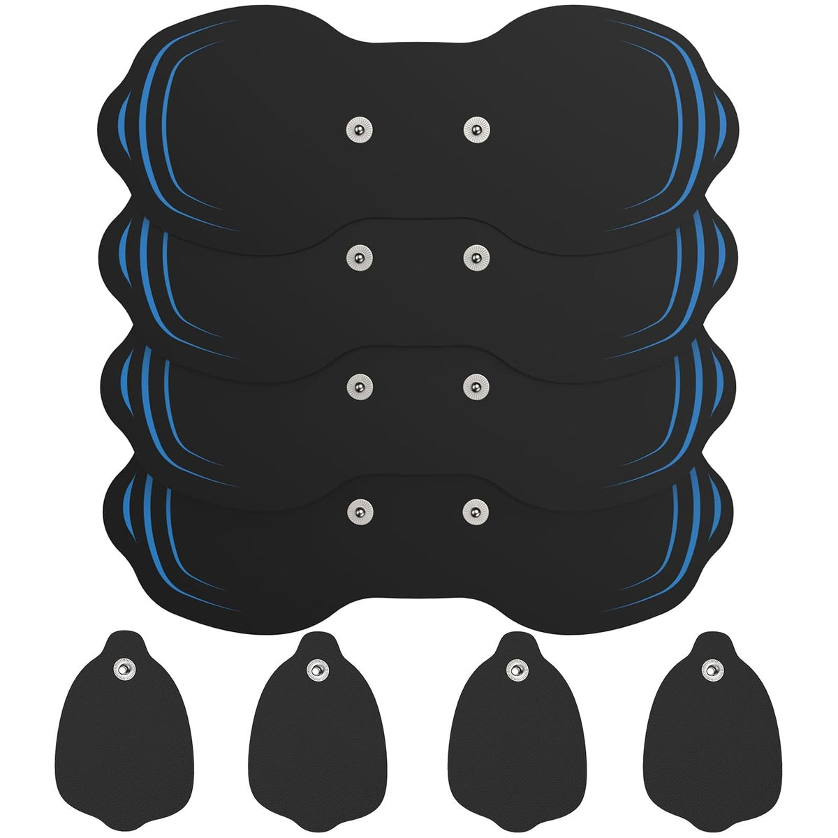MASTOGO 8 Pcs Reusable Multiple Time Tens Unit Replacement Pads in 2 Sizes