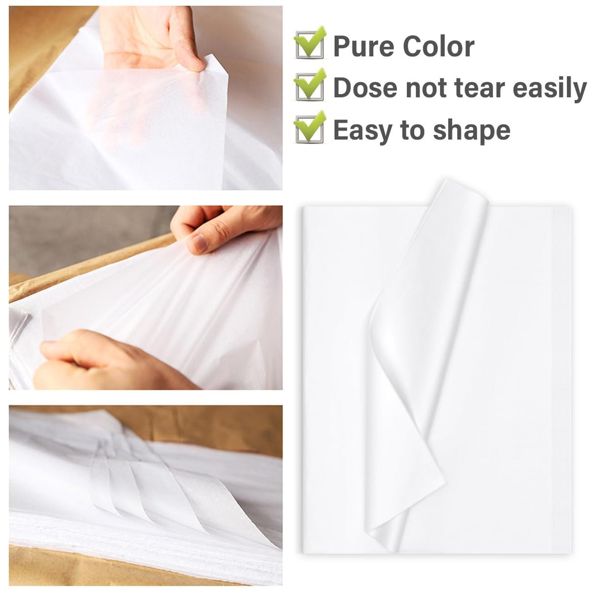 130 Sheets 20"x14" White Tissue Paper for Gift Bags Christmas Weddings Birthday Arts Craft Party Decoration