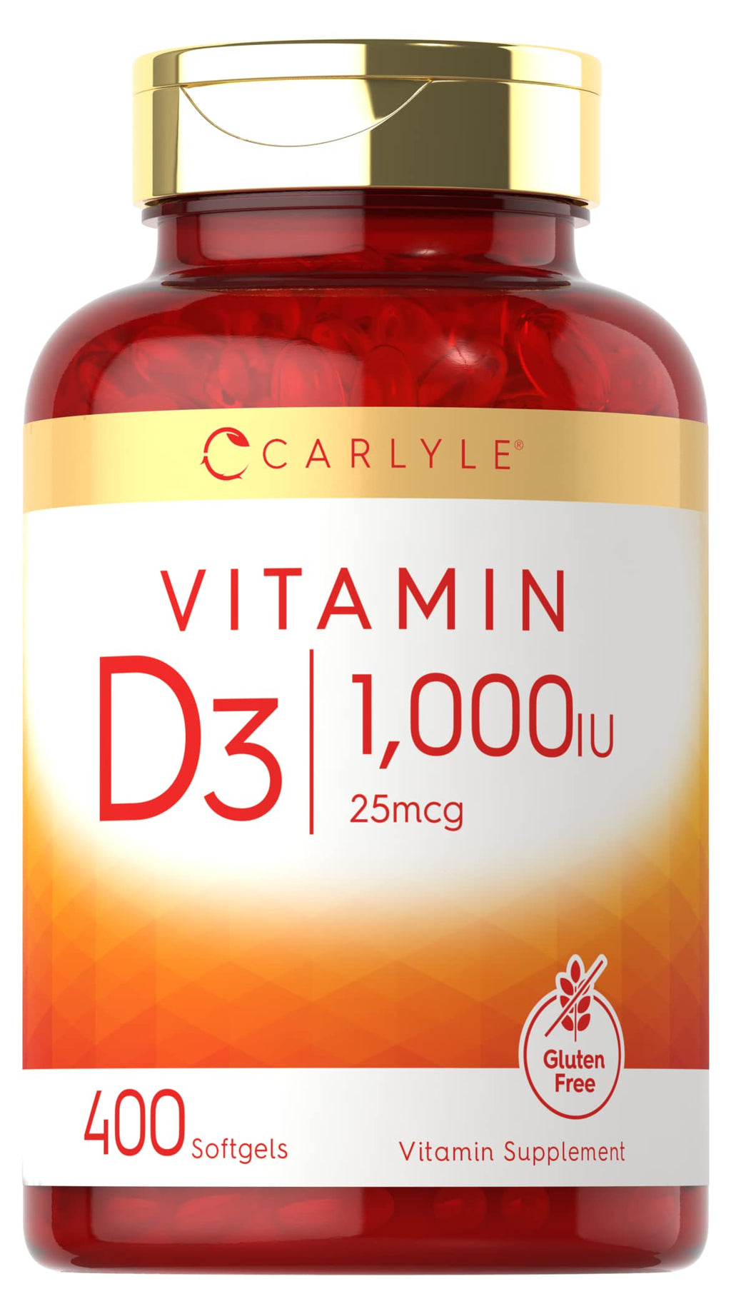 Carlyle Vitamin D3 1000IU | 25 mcg | 400 Softgels | High Potency