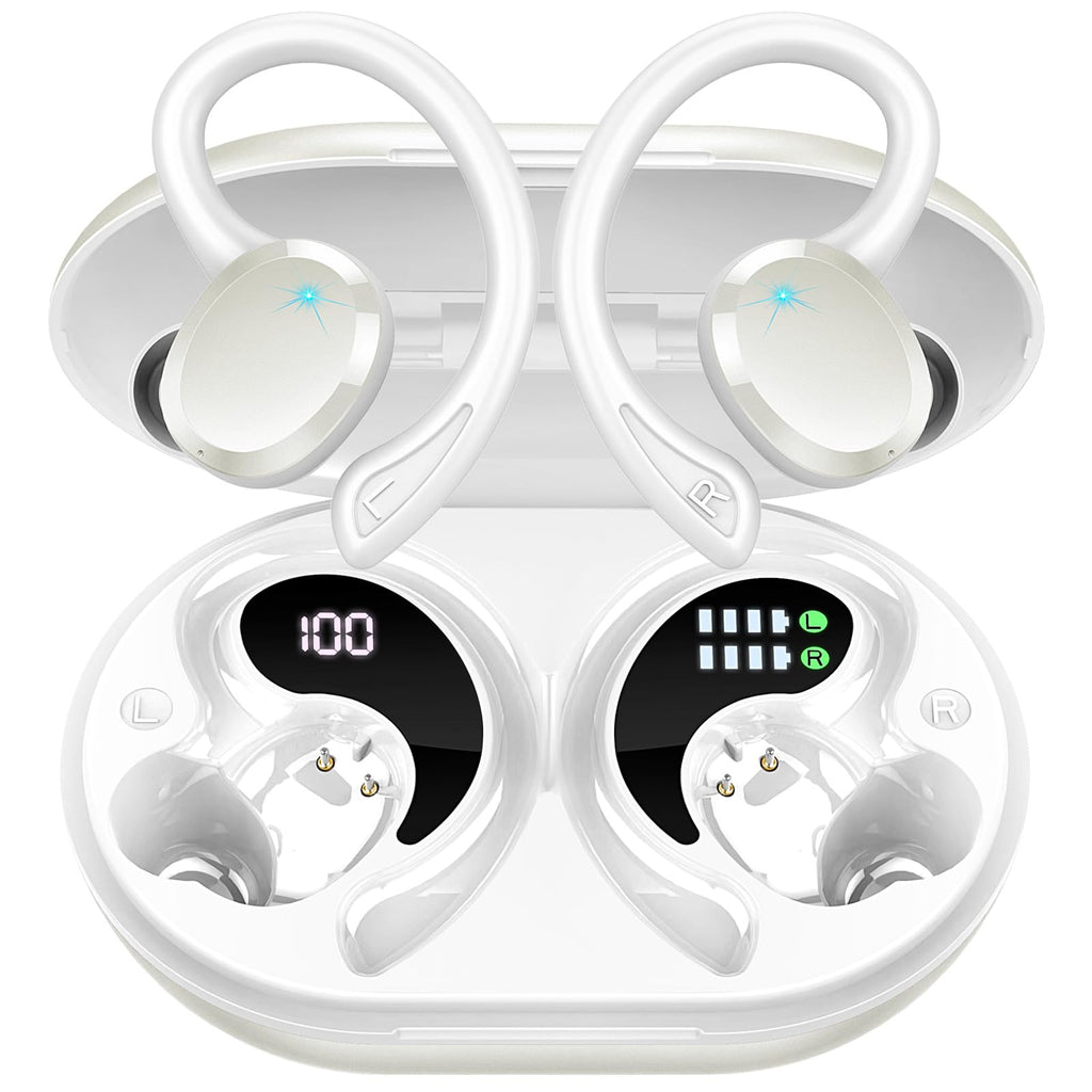 Buy now Ltinist Wireless Earbud, Bluetooth 5.3 Headphones Pure Bass Sound with Earhooks, 75H Battery Over Ear Headphones with Dual-LED Display, IP7 Waterproof Earphones Built-in Microphone for Running Sports at indiglob india