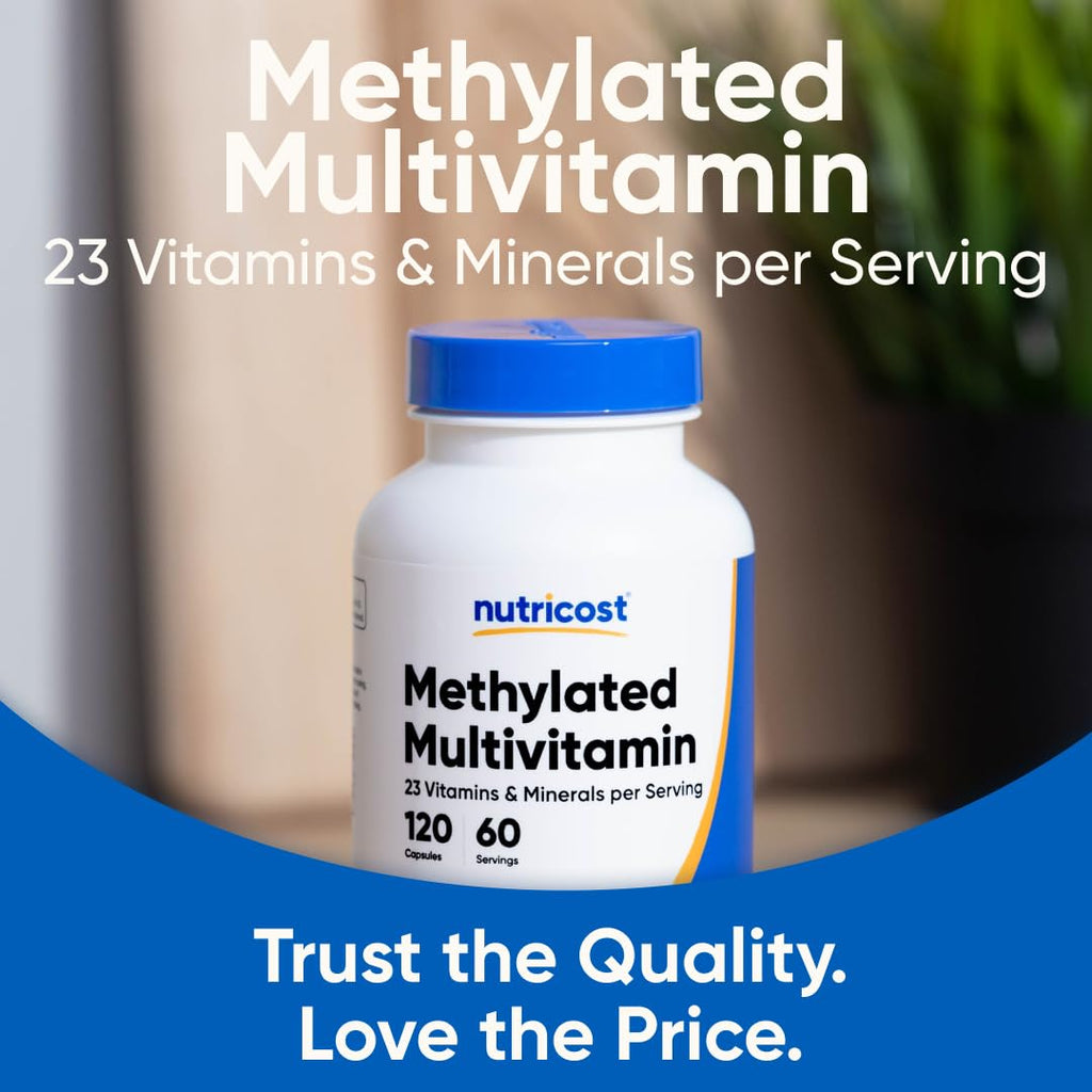 Nutricost Methylated Multivitamin 120 Capsules, 60 Servings | 23 Vitamin and Minerals Per Serving