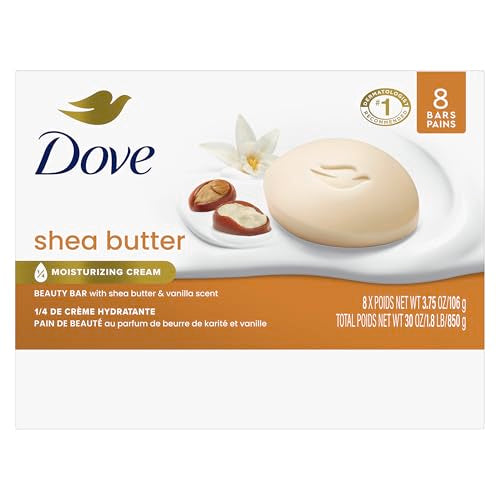 Buy now Dove Beauty Bar Soap Shea Butter, 8 Bars for Nourished, Radiant Skin, Enriches Skin 3.75 oz at indiglob india