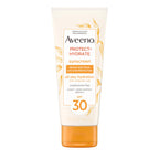 Aveeno Protect + Hydrate Sunscreen Lotion for Body & Face with Prebiotic Oat, SPF 60 Broad Spectrum Sunscreen, Paraben, & Oil Free, Water & Sweat Resistant (80-min) for Sensitive Skin, 12 FI Oz