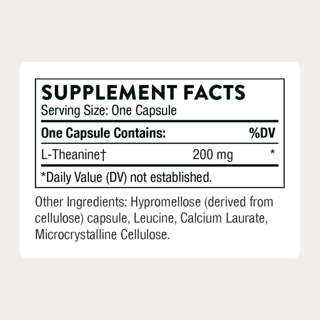 THORNE Theanine, 200 mg L-Theanine Supplement, 90 Capsules | Supports a Healthy Stress Response, Relaxation, Focus, Memory & Positive Mood*, Clinically Studied, NSF Contents Certified