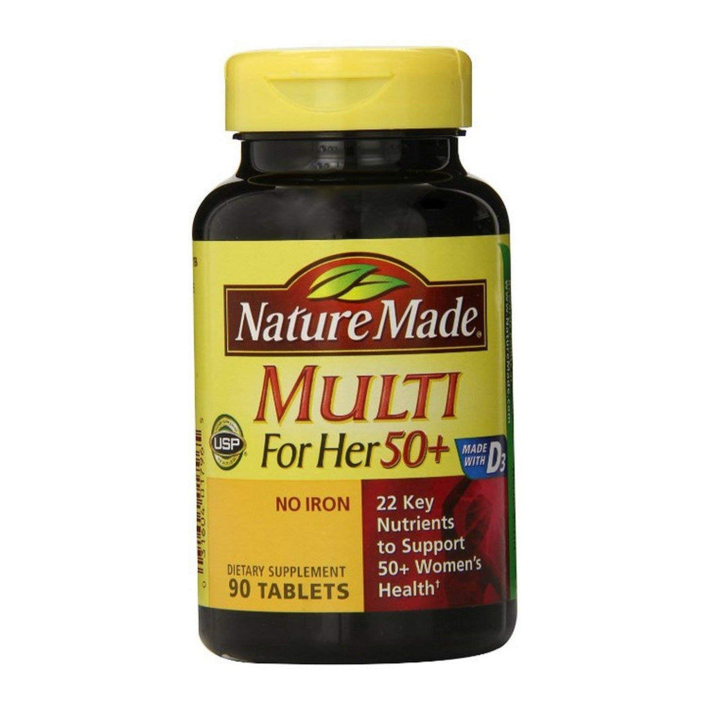 Nature Made Multivitamin for Women 50+ No Iron, 90 Tablets | Multivitamins for Women 50 Plus for Daily Nutritional Support, Nature Made Multi Vitamins, 90 Day Supply