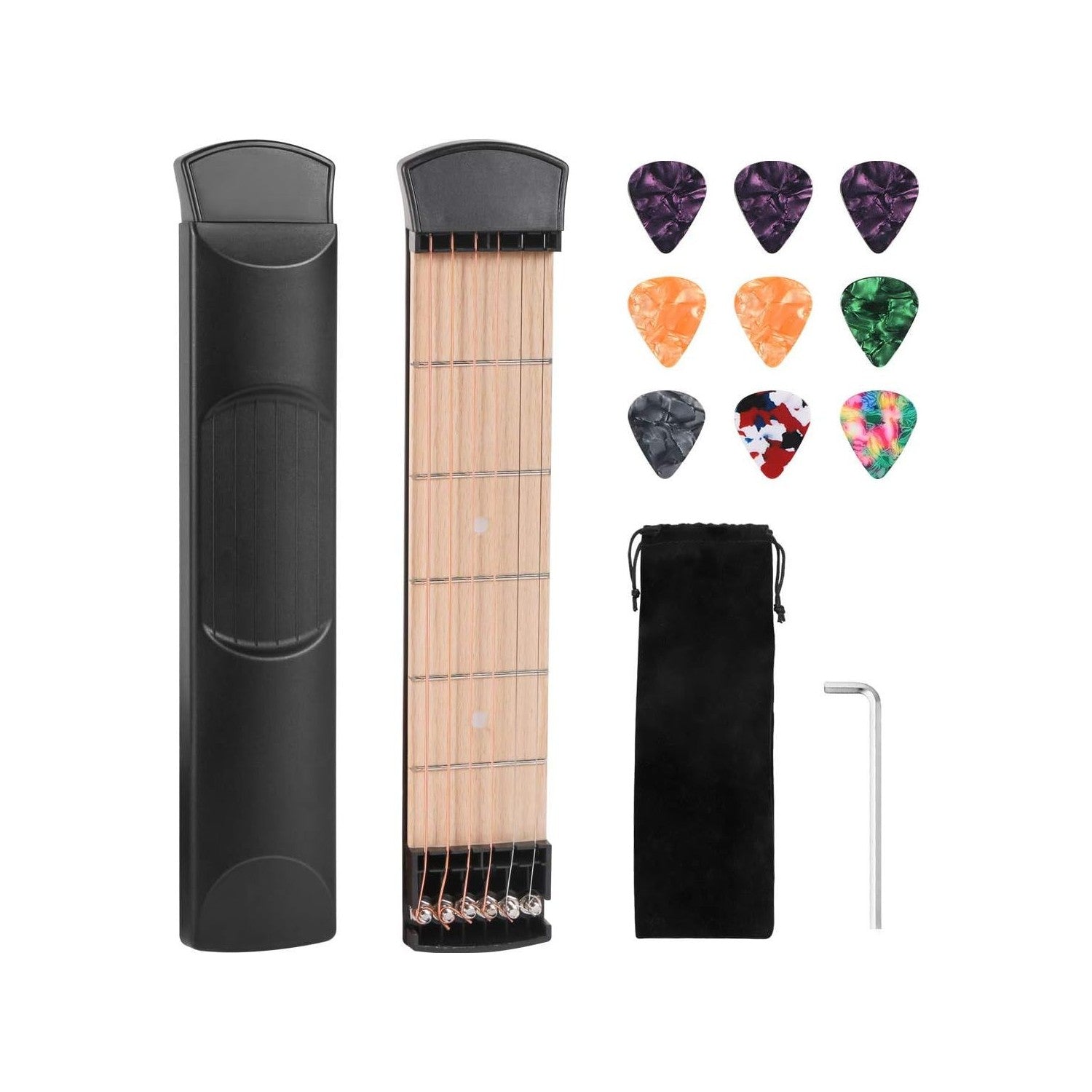 Buy now Pocket Guitar Practice Neck, 6 Fret Portable Guitar Chord Practice Tool for Beginner at indiglob india