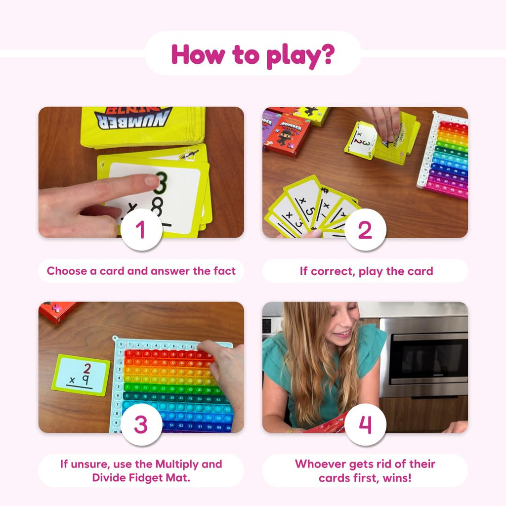 The Fidget Game Number Ninja, Multiplication & Division Game for Grades 2–4