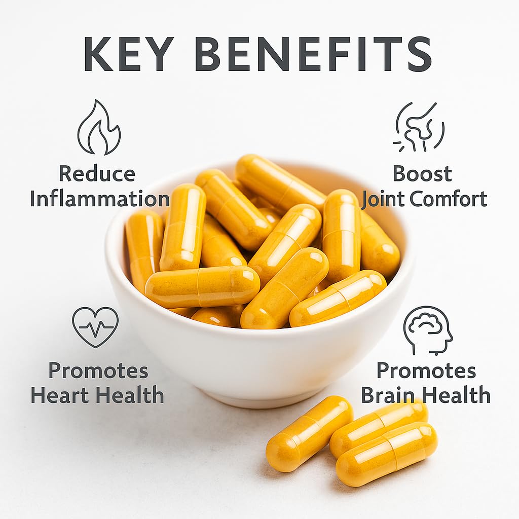 Me First Living Turmeric Curcumin 1000 mg 95% Curcuminoids, Bioperine 10 mg, 19x More Potent Than Others, Increased Absorption, Non-GMO, Organic Turmeric, Vegan, Gluten Free, 60 Capsules