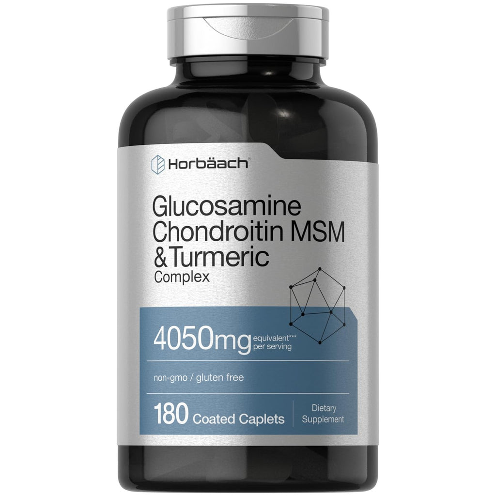 Horbäach Glucosamine Chondroitin MSM | 180 Caplets | with Turmeric