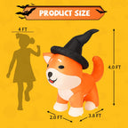 COMIN 4 FT Halloween Inflatable Wizard Corgi Dog Outdoor Decorations