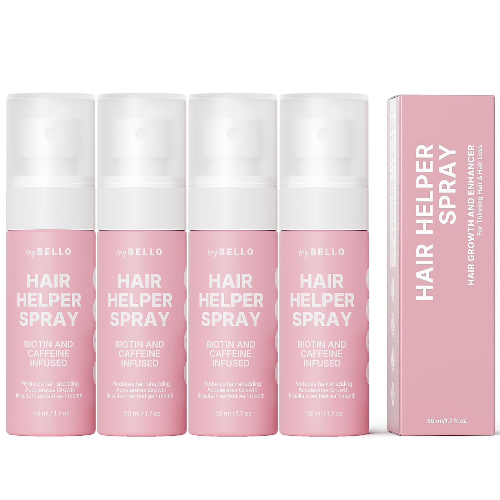 Hair Helper Spray | DHT Blocker Hair Growth Serum with Biotin | & Castor Oil, Caffeine | Topical for Thicker, Fuller Strands | Anti Thinning, Vegan, Cruelty-Free Formula | 6 Pack