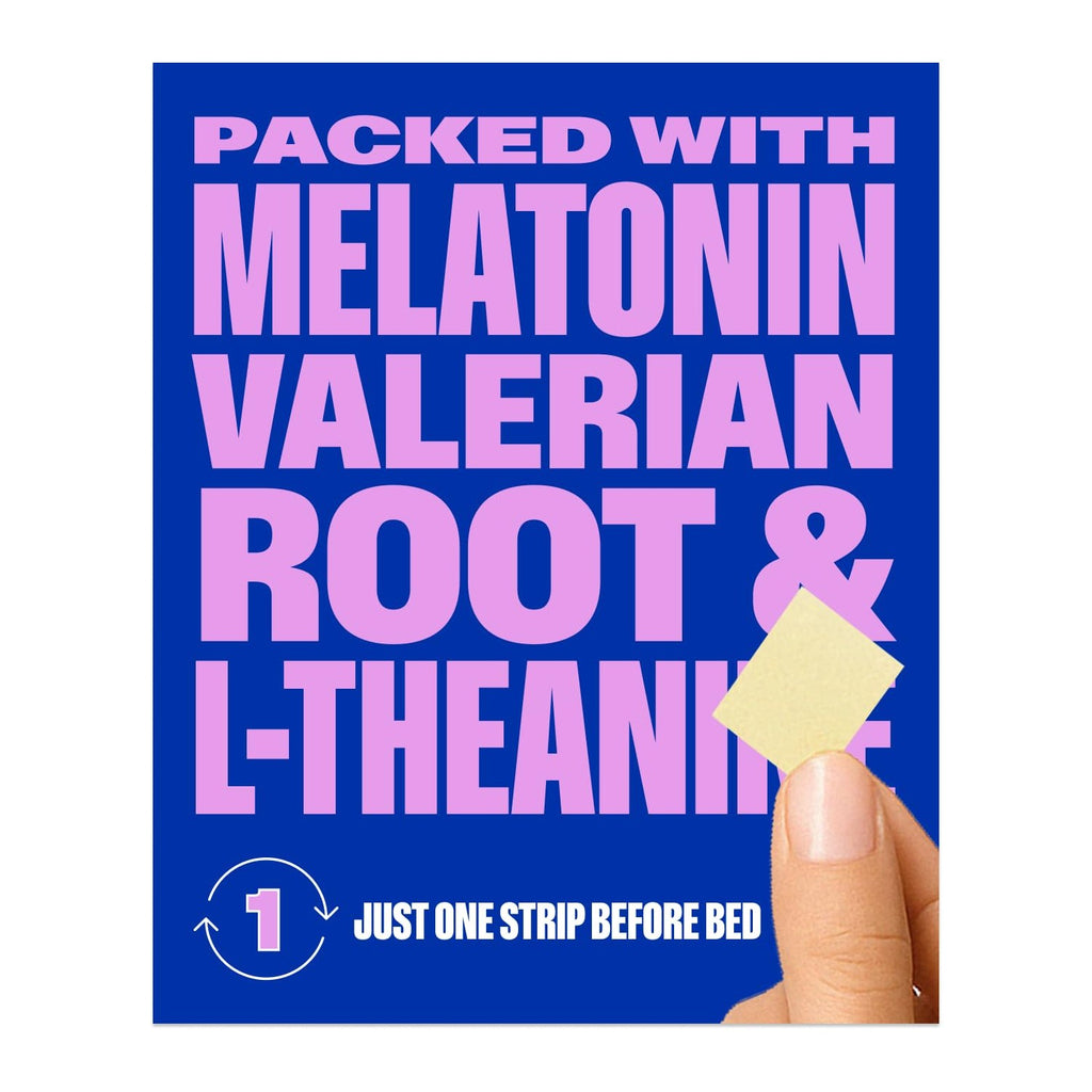NuStrips™ Fast-Dissolving Sleep Strips with 5mg Melatonin, Valerian Root, L-Theanine & Vitamin B6 – Blueberry Flavor - Natural Sleep Aid, Vegan, Non-GMO, Gluten Free – Fall Asleep Fast (3 Strips)