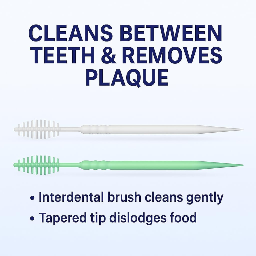 Buy now TOPMED ETS Oral Care Dental Brush Teeth Pick Plastic Teeth Floss Toothpick, Interdental Brush (300 Count 1 Box) at indiglob india