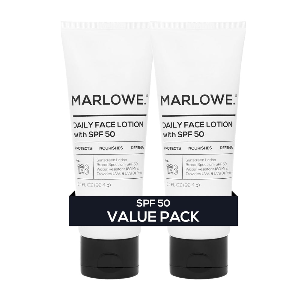 MARLOWE.Men's Travel Kit, Face + Body Essentials, TSA Friendly 3.4 oz Each | Travel Essentials, TSA Friendly Body Wash, Body Lotion, Facial Scrub & Facial Moisturizer