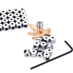 Mudder 100 Pcs Pin Backs Locking for Pin Keepers Locking Clasp with Wrench
