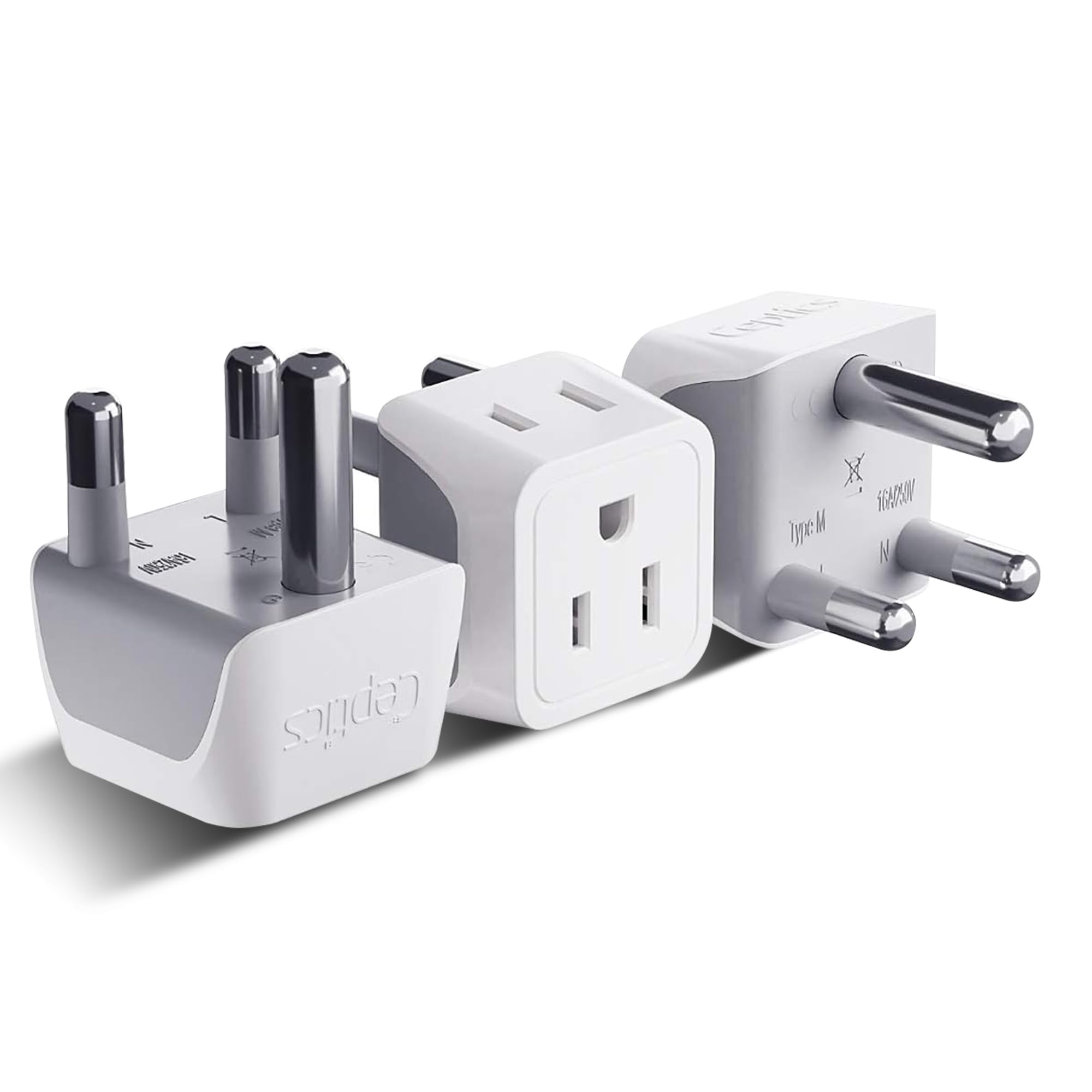 Buy now Ceptics Schuko Germany, France Plug Adapter, Dual Input - Ultra Compact Light Weight - Usa to Russia, South Korea Travel Adaptor Plug - Type E/F (3 Pack) Type M - South Africa, Namibia 3 Pack at indiglob india