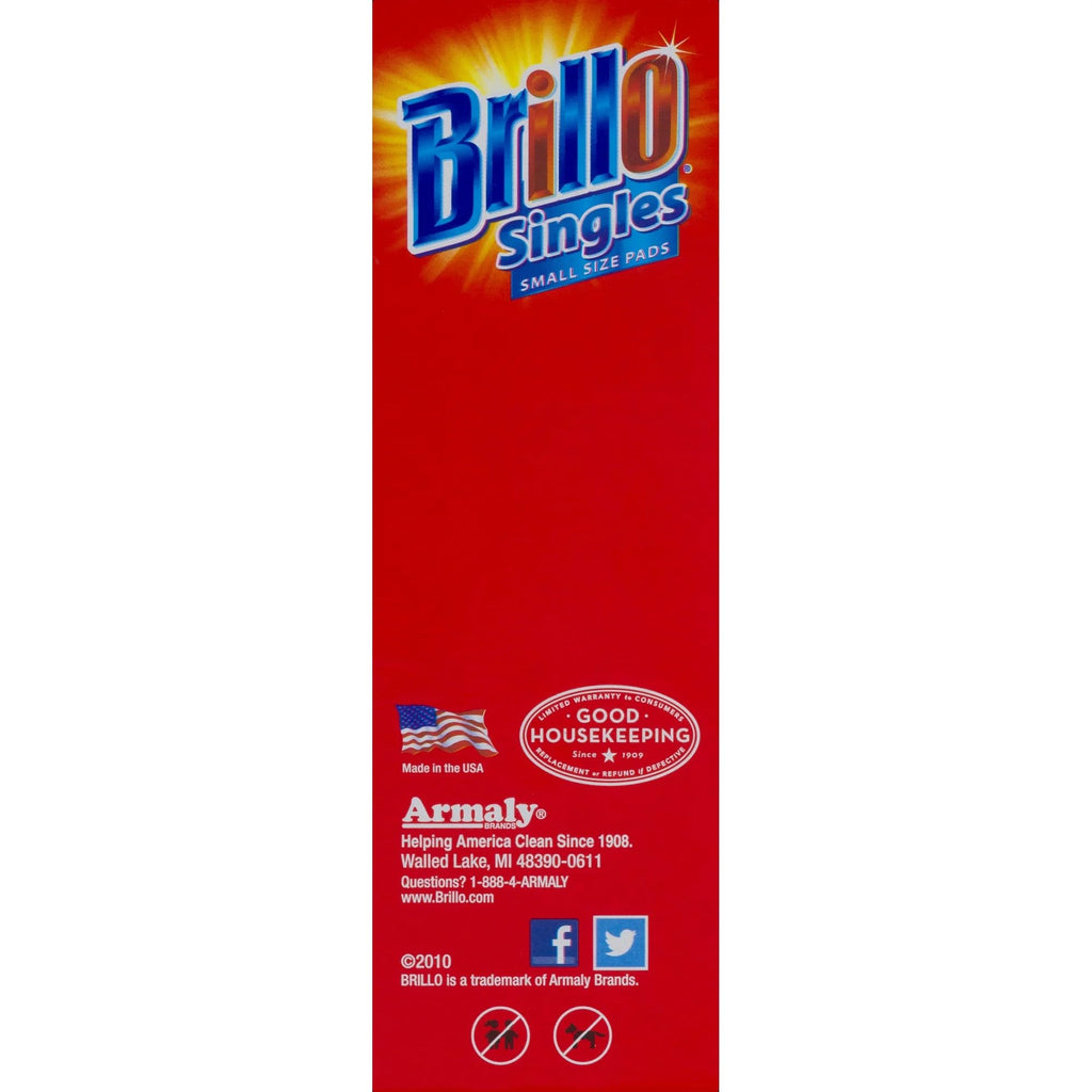 Brillo Single Use Steel Wool Soap Pads, Smaller Size Original Red Scent, 15 Count Pack of 1