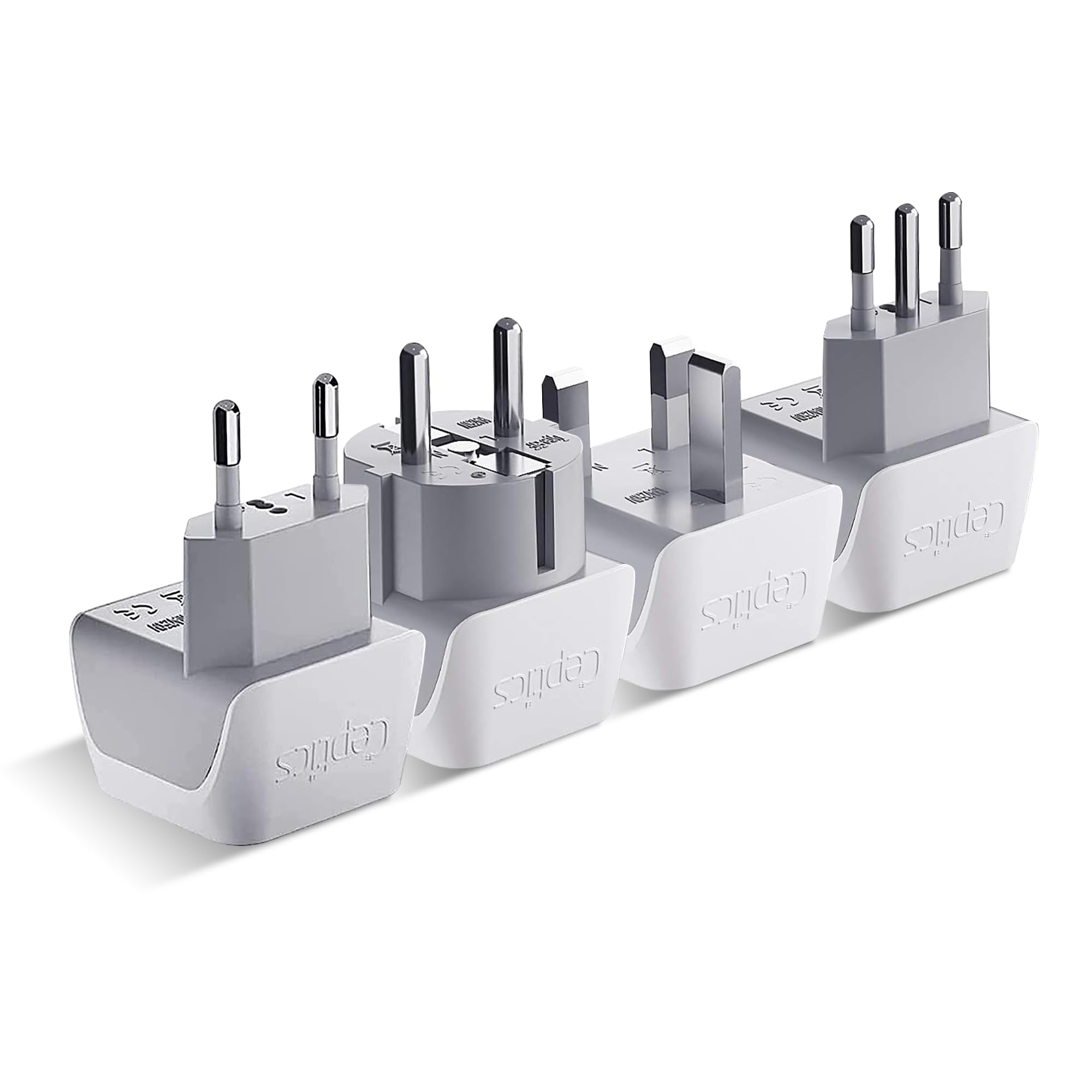 Buy now Ceptics Schuko Germany, France Plug Adapter, Dual Input - Ultra Compact Light Weight - Usa to Russia, South Korea Travel Adaptor Plug - Type E/F (3 Pack) at indiglob india