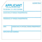 Fingerprint Cards, Applicant FD-258, 5 Cards