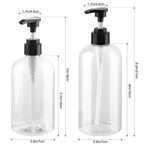 Plastic Pump Bottles Dispenser 2Pack 10oz Shampoo Bottle BPA Free | Empty Pump Bottle Refillable Clear Shampoo Conditioner for Lotion, Liquid Soap, Massage Oil