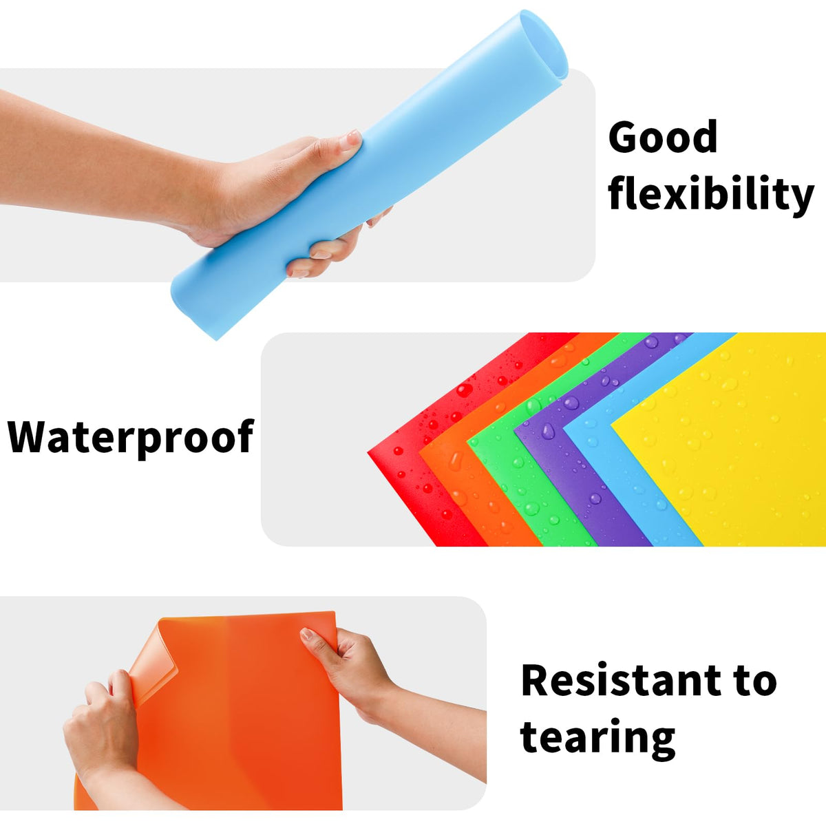 Cesil Plastic Folders with Pockets (6 Pack, Assorted Colors)