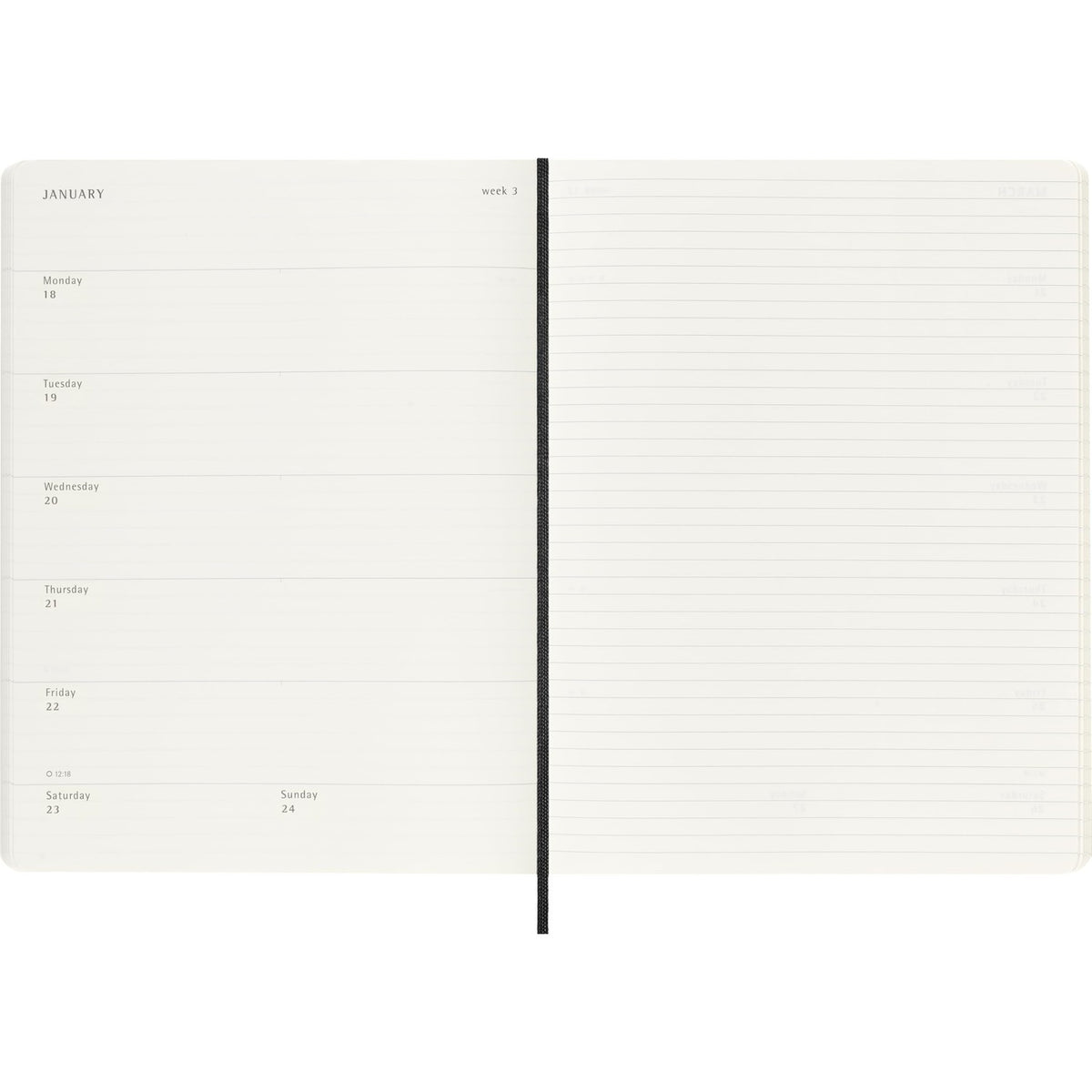Moleskine 2026-27 18-Month Weekly Planner, XL, Black, Softcover