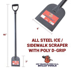 Buy now Bully Tools Heavy Duty Ice Scraper with D-Grip Handle - Steel Head and Floor Scraper with Long Handle for Driveway, 11-Gauge Steel Flat Head Shovel and Tool Ice Edging Shovel for Sidewalks, 46-inches at indiglob india