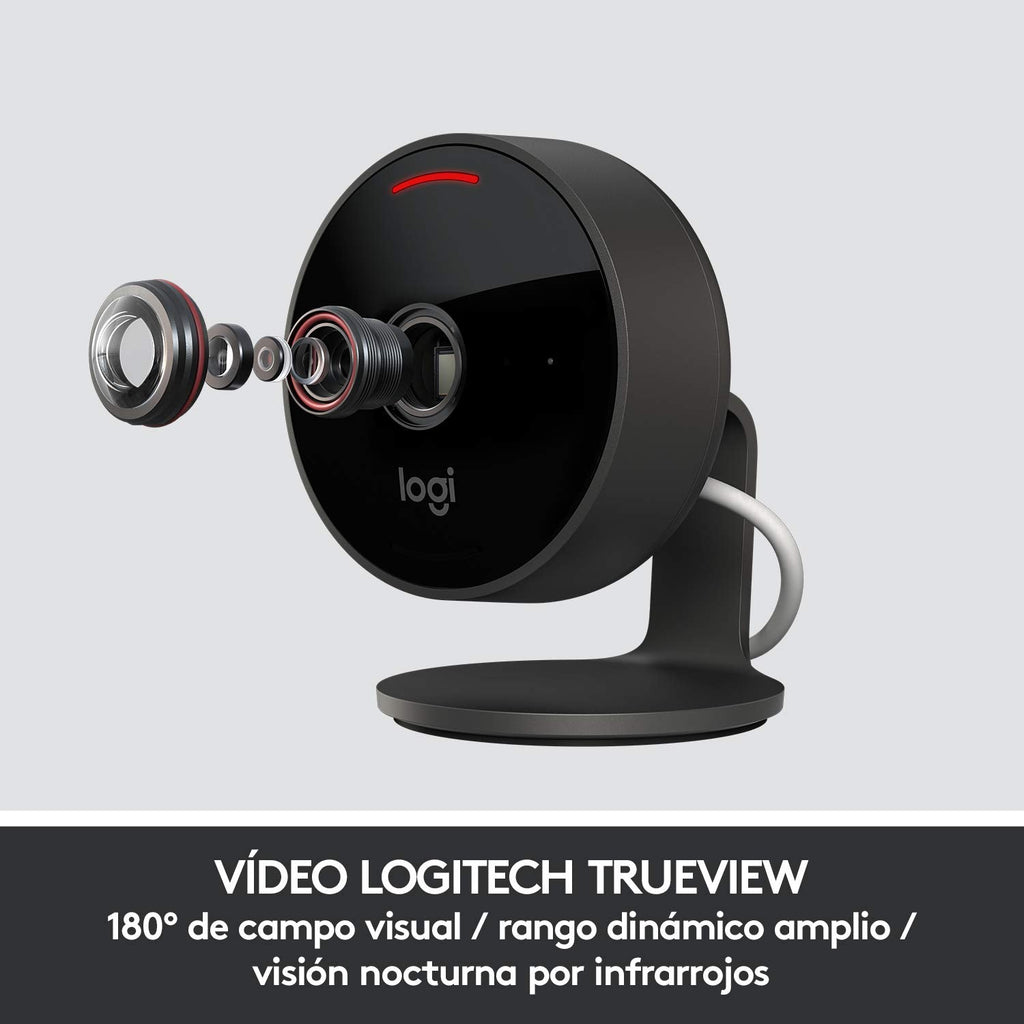 Buy now Logitech Circle View Weatherproof Wired Home Security Camera with Logitech TrueView Video, 180° Wide Angle, 1080p HD, Night Vision, 2-Way Audio, Tilt Encrypted, Apple HomeKit Secure Video (Renewed) at indiglob india