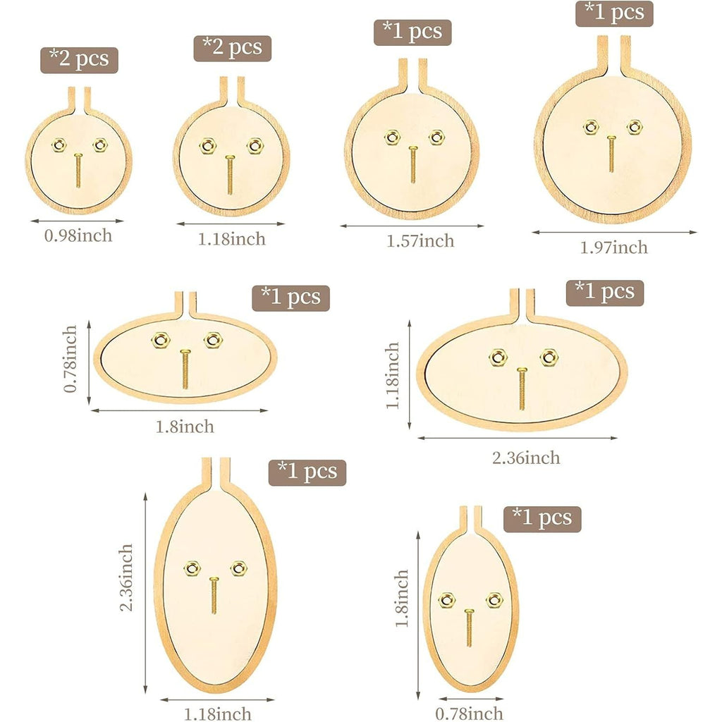 Buy now ZOCONE 10 Pack Mini Embroidery Hoops - Small Round & Oval Wood Hoops for DIY Embroidery Projects at indiglob india