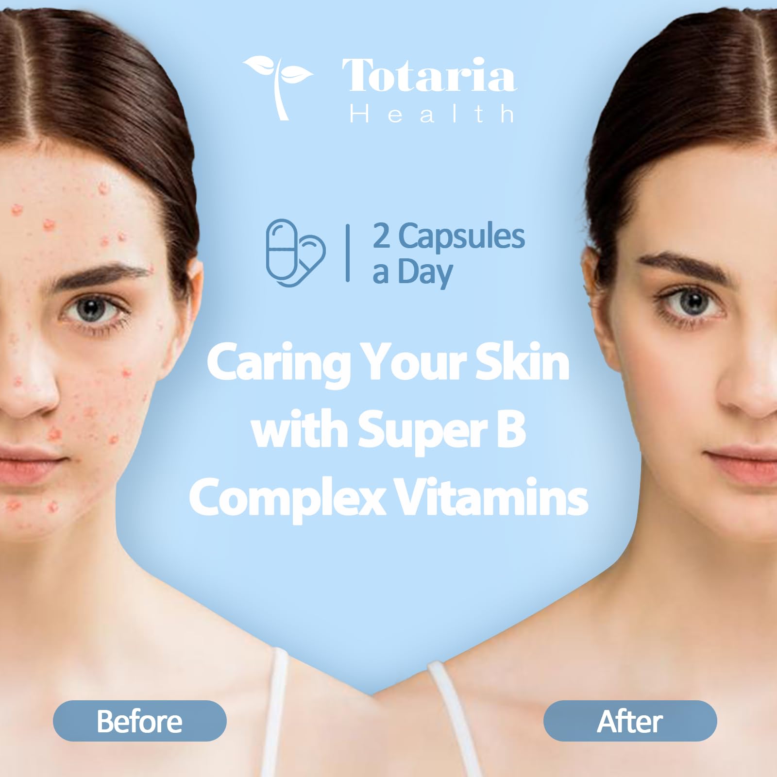 13-in-1 Vitamin B Complex Plus with Vitamin B1, B2, B3 (Niacinamide), B4, B5, B6, B7 (Biotin), B8 (Inositol), B9 (Folate), B12, C, D3, K2 - Energy, Nerve, Immune, Skin Support - 120 Vegan Capsules