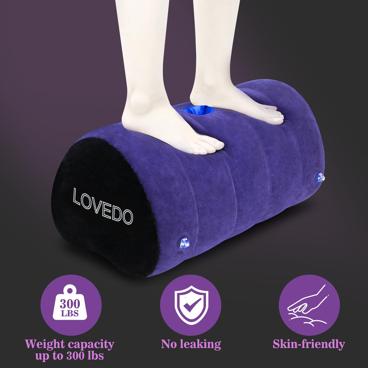 Sex Toys Sex Pillow, with BDSM Bondage Heart Shaped Inflatable Cushion Furniture for Bedroom Dildo Mount, Upsize Pillow with Bondage Cuffs, Cross Strap, Nipple