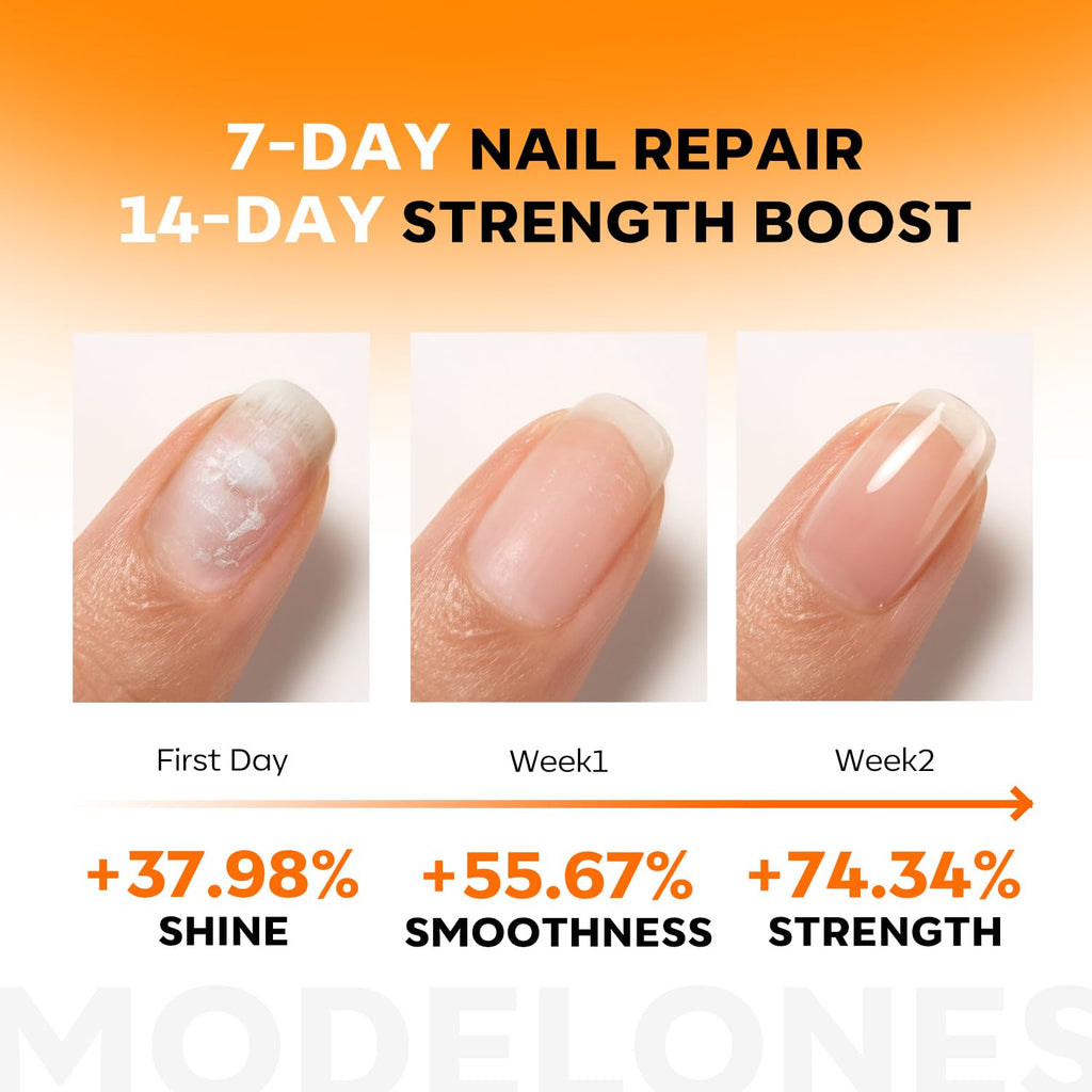 Modelones Nail Strengthener and Growth Oil, Clear Nail Repair for Damaged | Nails Hardener Extra Strong and Growth Repair Mode Gifts Strengthening Polish for Broken Nail Care Women 15ml 0.51 Fl Oz
