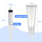 6PCS Refillable Empty Lip Gloss Tubes 8ml, with 5ml Syringes