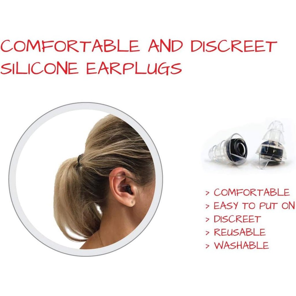 Buy now High-Fidelity Concert Earplugs Reusable Noise-Reduction Ear Plugs Set with Two Sizes Included - For Rave, Live Music, Festivals, Marching Bands, Loud Events, Fitness Classes at indiglob india