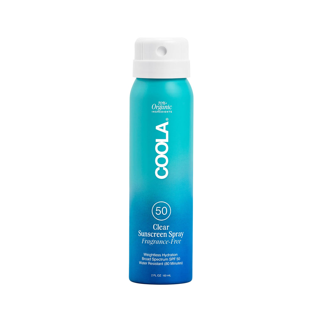 COOLA Organic Sunscreen SPF 50 Sunblock Spray, Dermatologist Tested Skin Care for Daily Protection, Vegan and Gluten Free, Fragrance Free