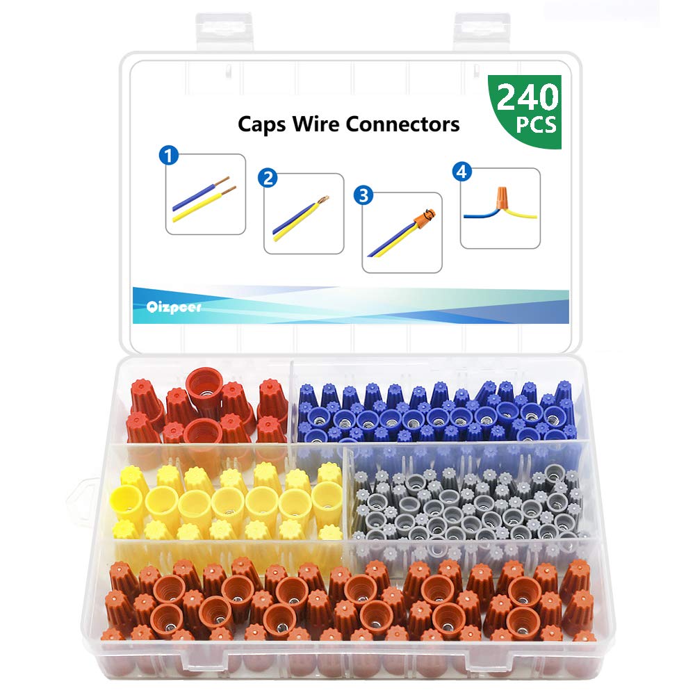 Buy now 240 Pcs Electrical Wire Connectors Screw Terminals - Twist Nuts Caps Wire Connection, Spring Insert Assortment kit 240 at indiglob india
