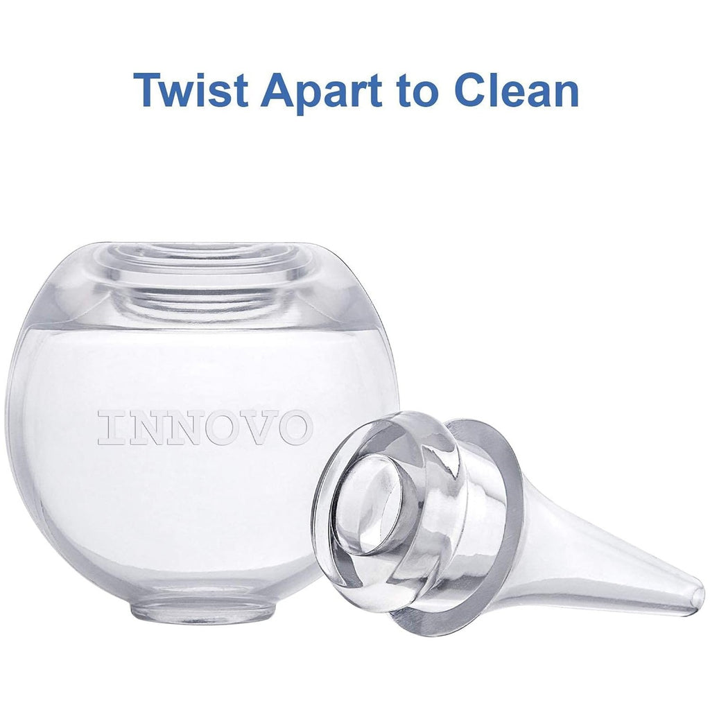 Buy now Innovo FSA/HSA Eligible Hospital Grade Silicone Twister Bulb Baby Ear Syringe and Nasal Aspirator, Sucks Snot and Mucus, Cleanable and Reusable, Clear at indiglob india